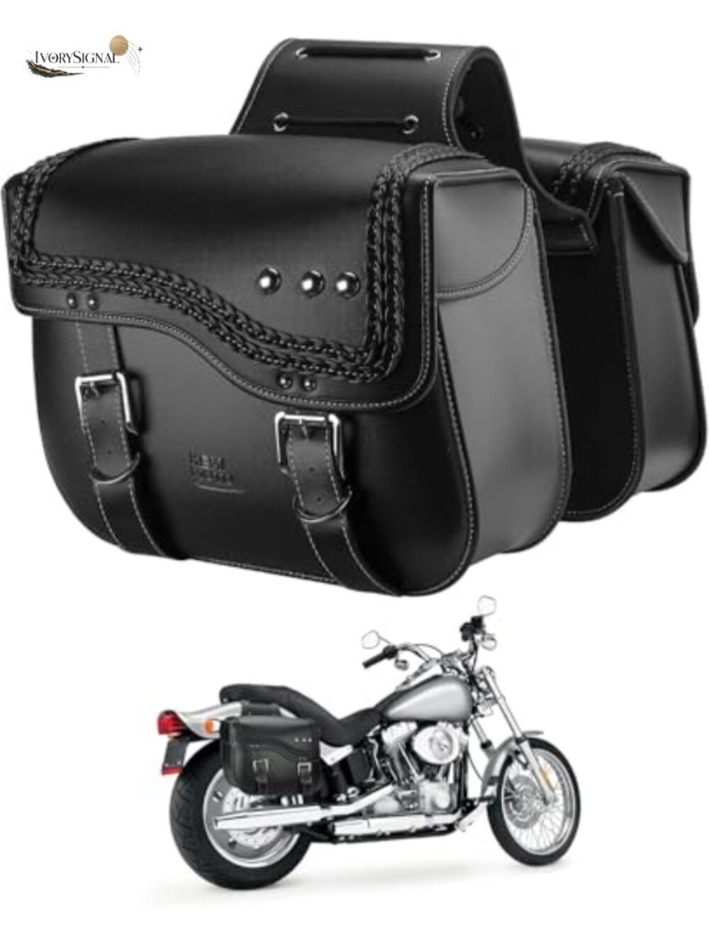 Motorcycle Saddlebags 30L PU Leather Waterproof Anti-Scalding Hard Shell